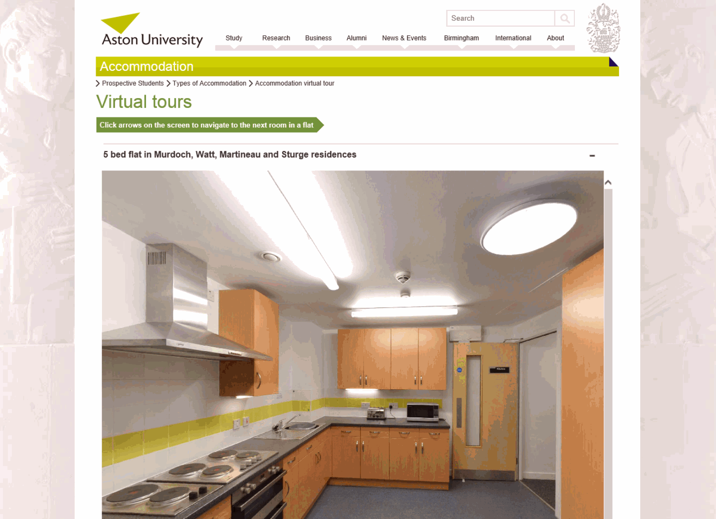 Aston University Accommodation virtual tour 