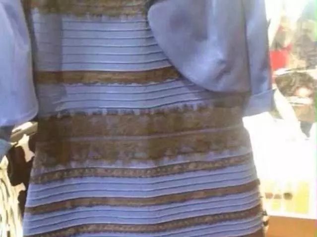 white and gold or blue and black dress