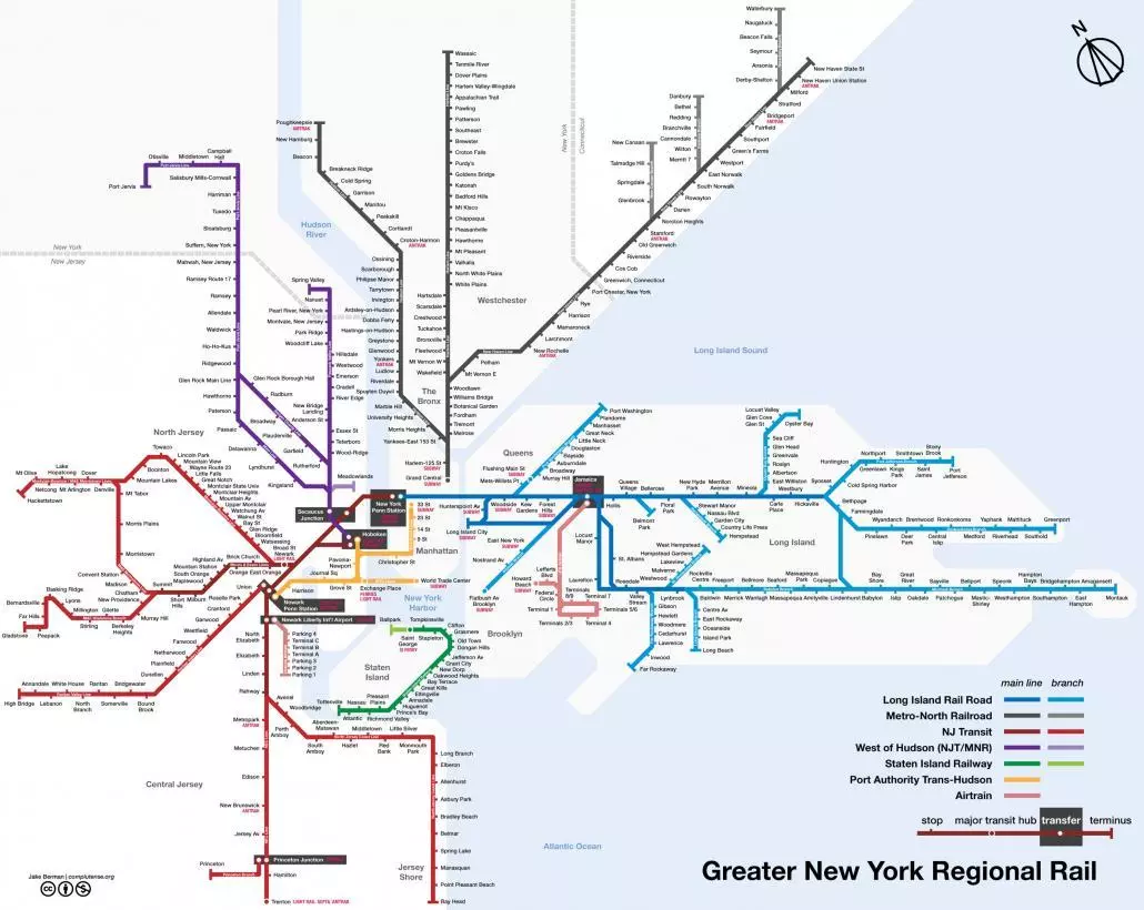 New York Commuter Rail Lines 2015