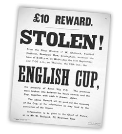 FA Cup Stolen 1895 from Birmingham Shop Window