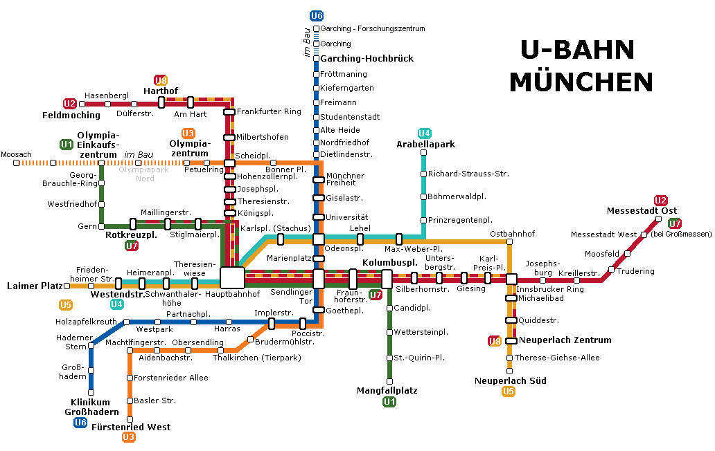 Munich U Bahn Map 