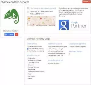 Google Partner Page