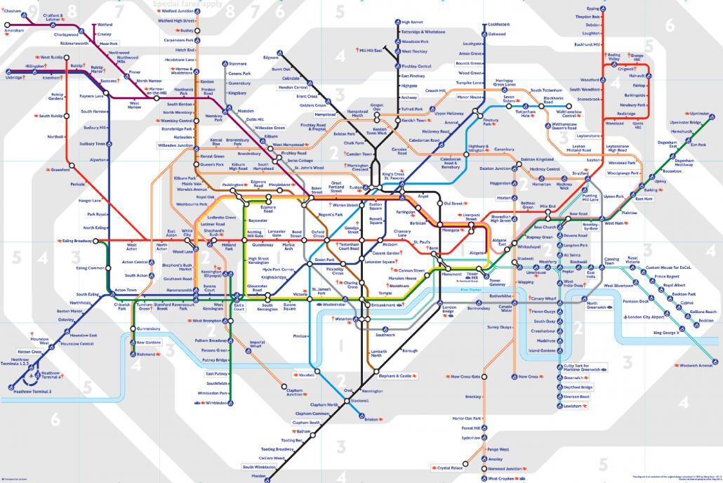 map of the tube in london
