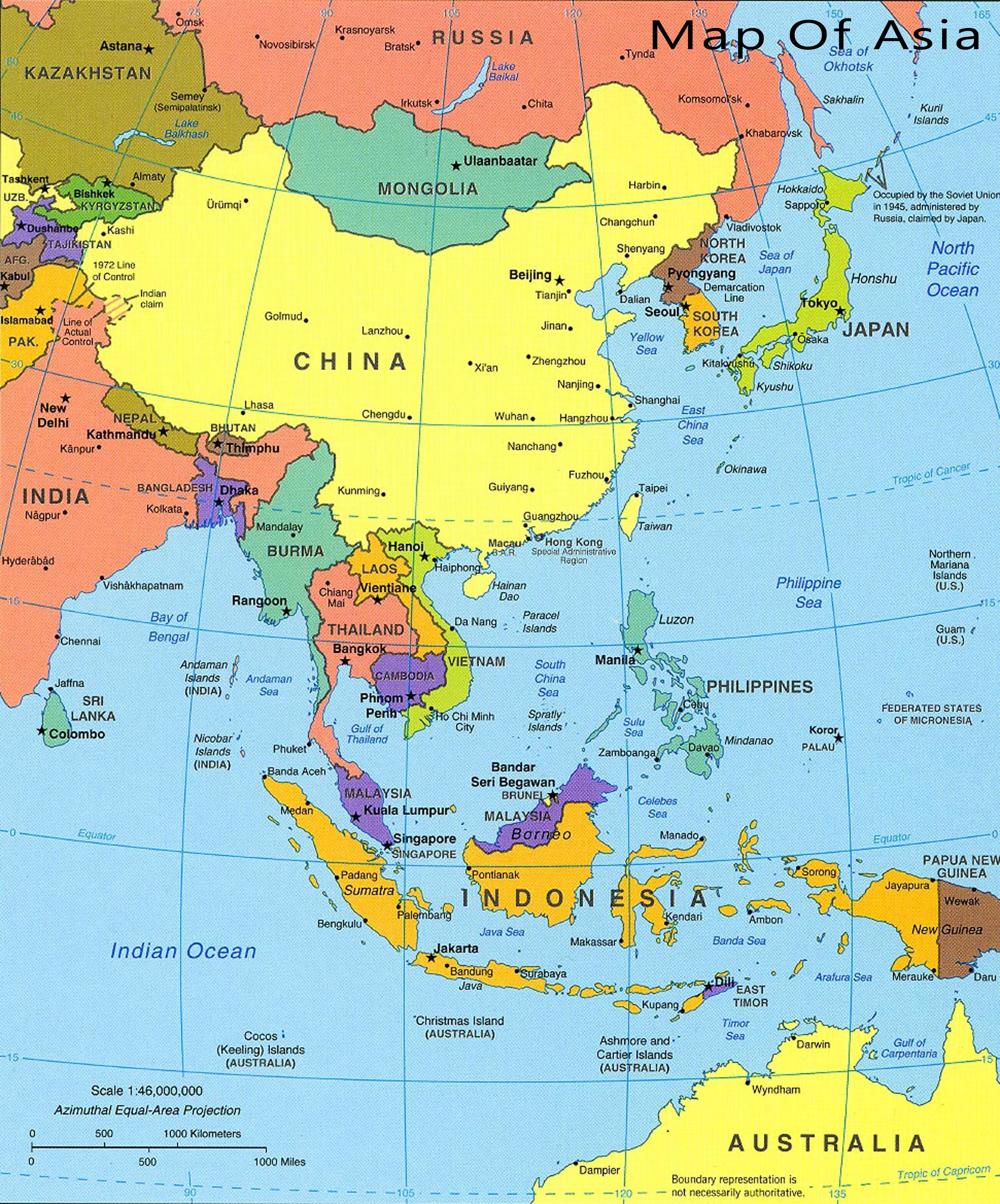 Asia Map Printable