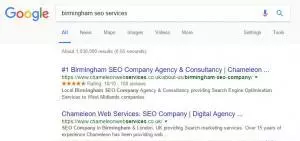 Birmingham SEO Services Google Search