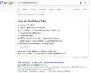 google search police jobs