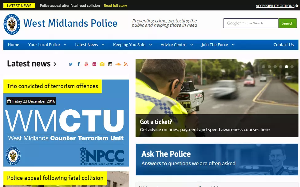 West Midlands Police Website