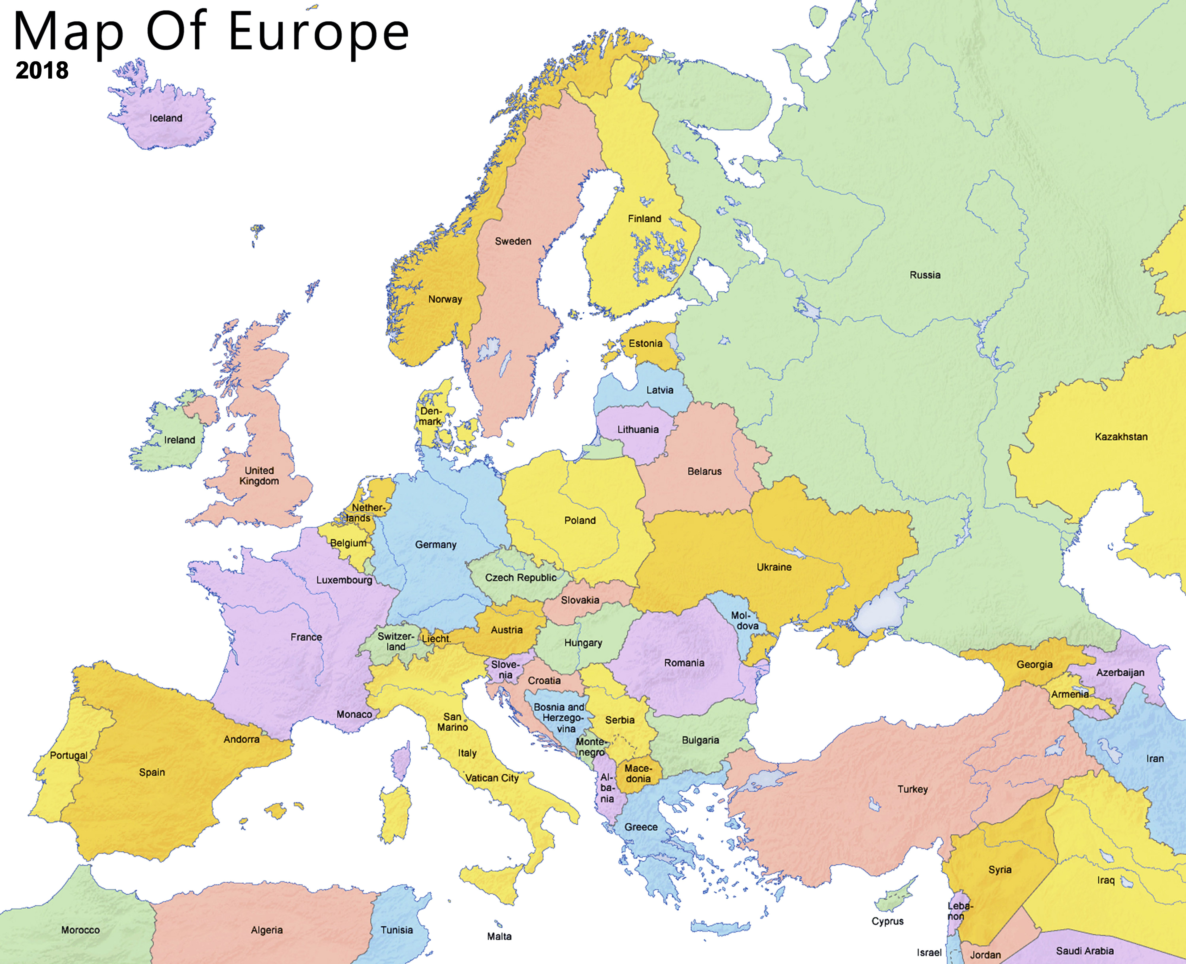 Karta Europa 2018 Karta Landkarte Einrichten Bildung Europa Karta