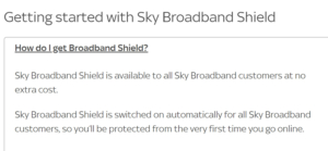 Sky Broadband Shield help